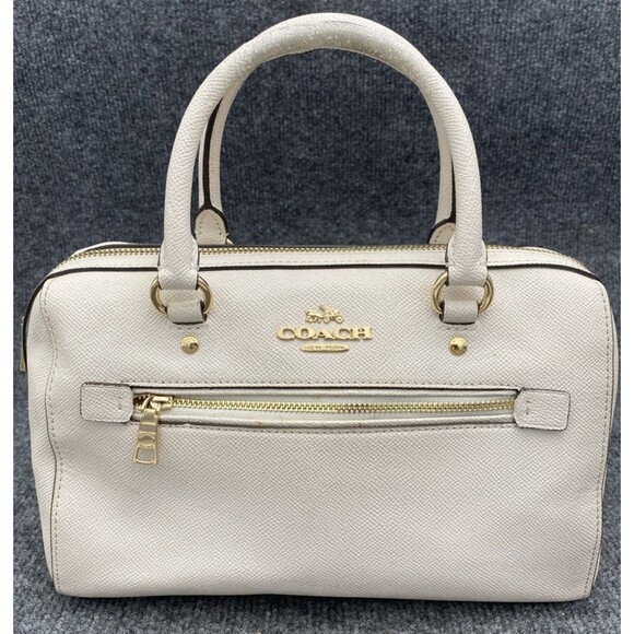 Coach Handbags - Coach Rowan Small Satchel F79946 • Beige Pebble Leather • Gold Hardware FLAWS